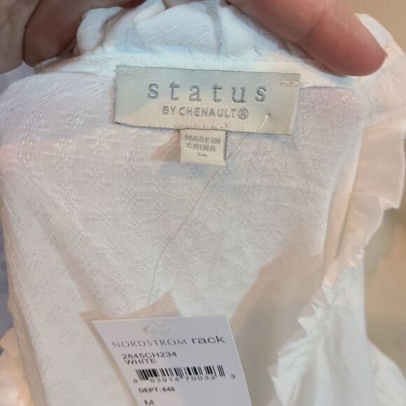 Status by Chenault Ivory Peasant Top Size M - Picture 4 of 5